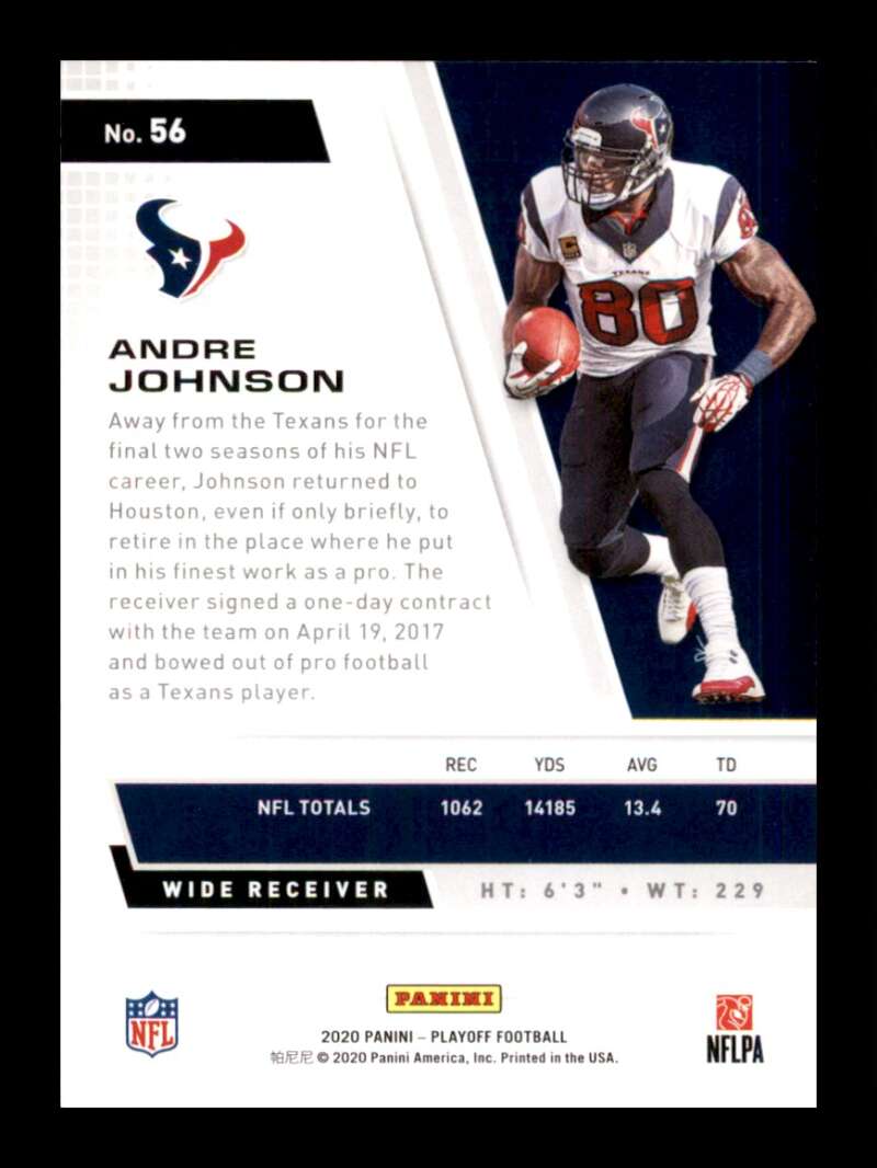 Load image into Gallery viewer, 2020 Panini Playoff Andre Johnson #56 Image 2
