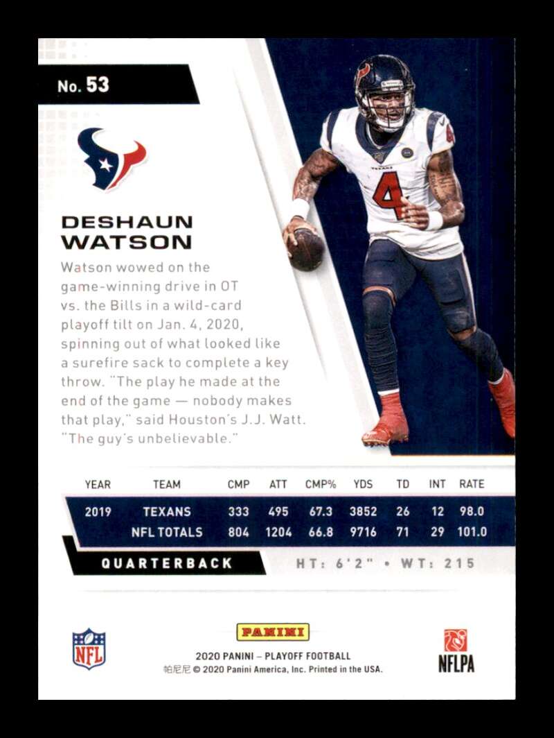 Load image into Gallery viewer, 2020 Panini Playoff Deshaun Watson #53 Image 2
