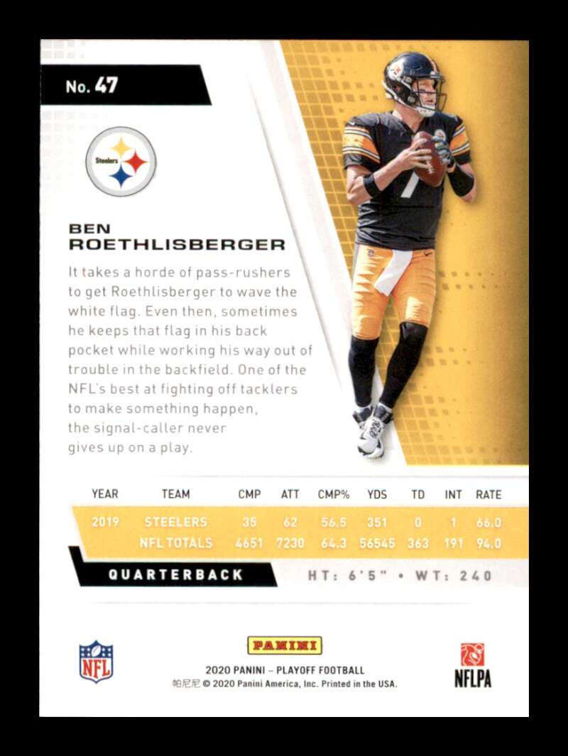 Load image into Gallery viewer, 2020 Panini Playoff Ben Roethlisberger #47 Image 2
