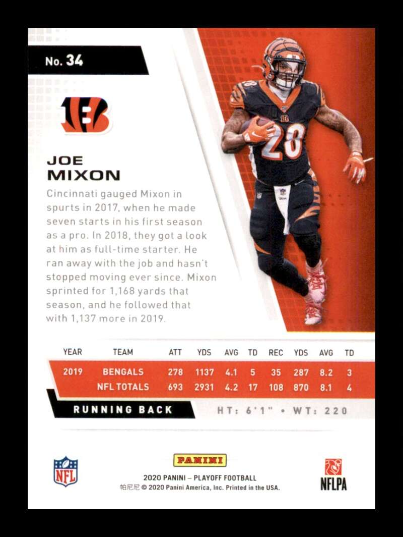 Load image into Gallery viewer, 2020 Panini Playoff Joe Mixon #34 Image 2
