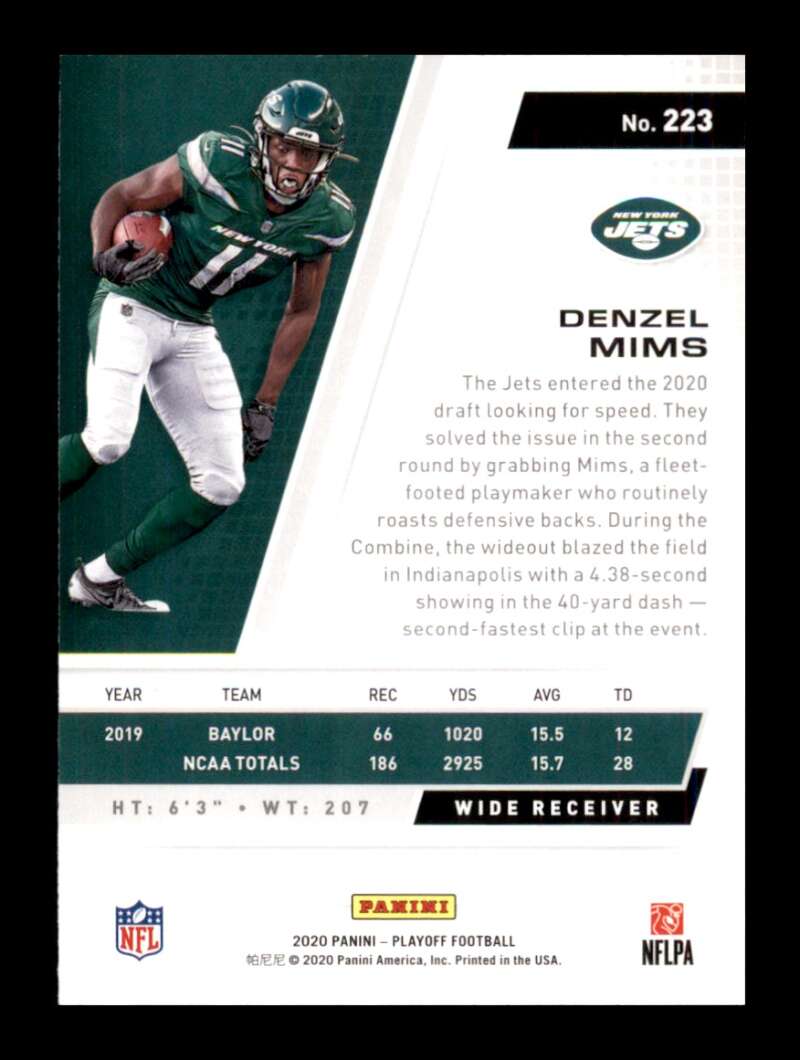 Load image into Gallery viewer, 2020 Panini Playoff Denzel Mims #223 Rookie RC Image 2
