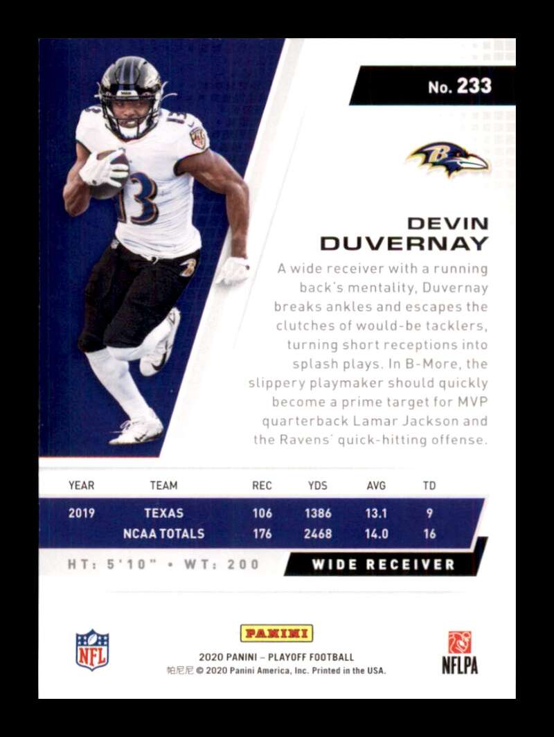 Load image into Gallery viewer, 2020 Panini Playoff Devin Duvernay #233 Rookie RC Image 2
