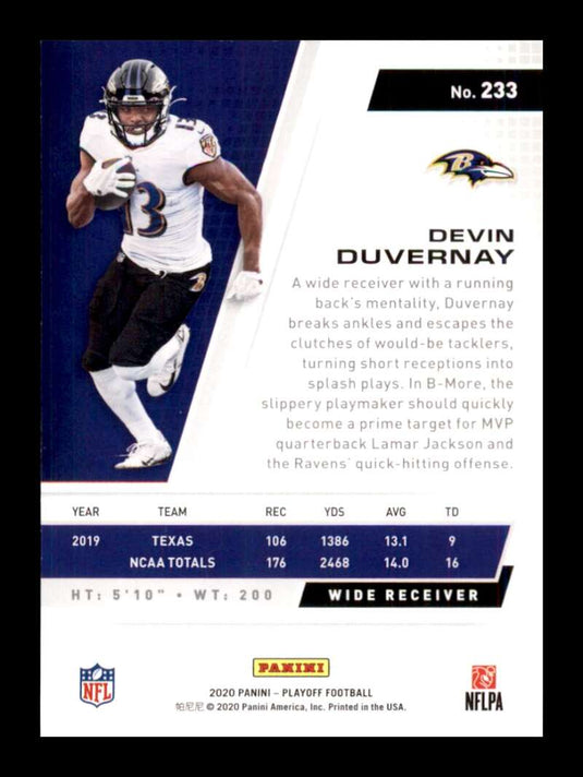 2020 Panini Playoff Devin Duvernay