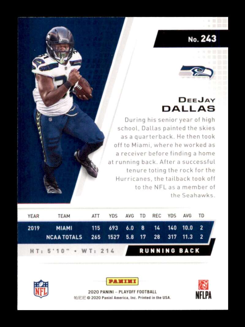 Load image into Gallery viewer, 2020 Panini Playoff DeeJay Dallas #243 Rookie RC Image 2
