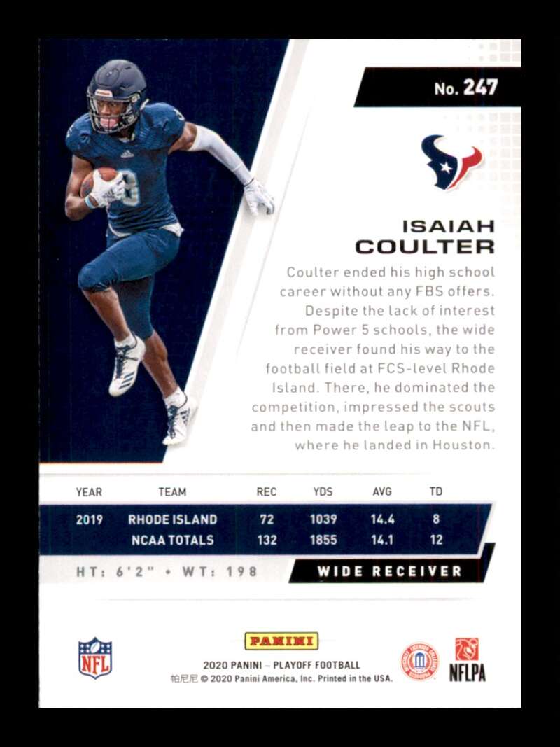 Load image into Gallery viewer, 2020 Panini Playoff Isaiah Coulter #247 Rookie RC Image 2
