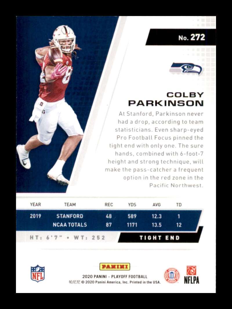 Load image into Gallery viewer, 2020 Panini Playoff Goal Line Colby Parkinson #272 Rookie RC Image 2
