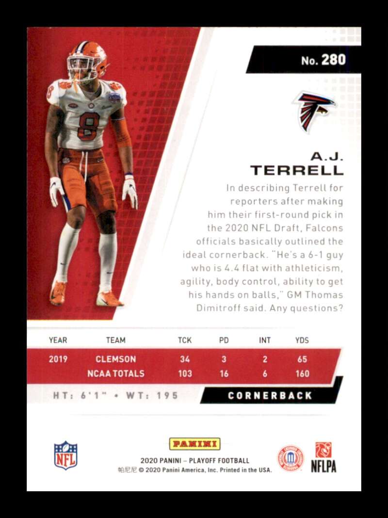 Load image into Gallery viewer, 2020 Panini Playoff A.J. Terrell #280 Rookie RC Image 2
