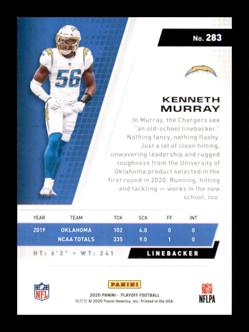 Load image into Gallery viewer, 2020 Panini Playoff Kenneth Murray #283 Rookie RC Image 2
