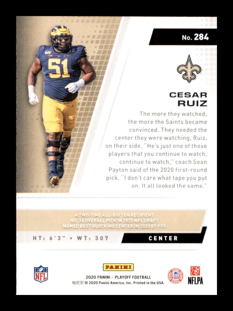 Load image into Gallery viewer, 2020 Panini Playoff Cesar Ruiz #284 Rookie RC Image 2
