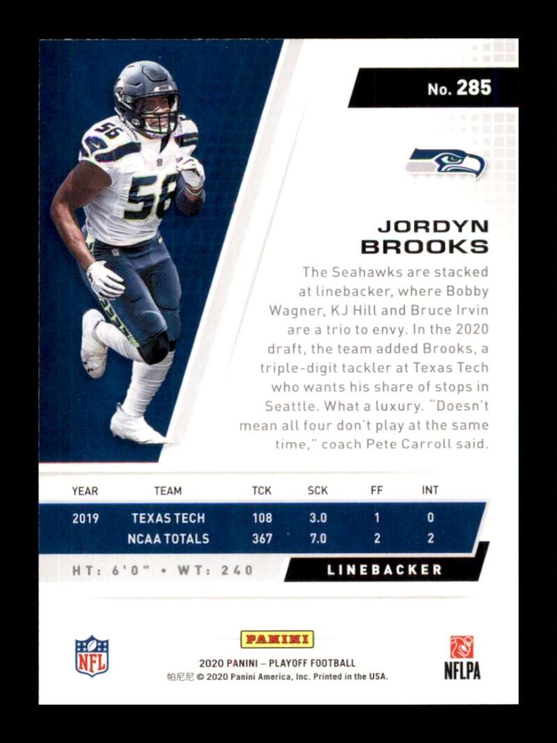 Load image into Gallery viewer, 2020 Panini Playoff Jordyn Brooks #285 Rookie RC Image 2
