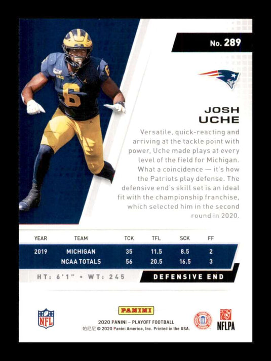 2020 Panini Playoff Josh Uche