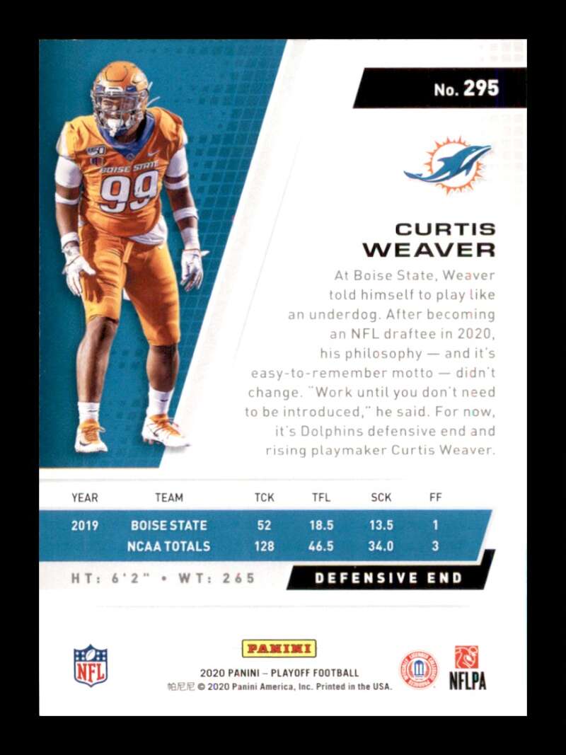 Load image into Gallery viewer, 2020 Panini Playoff Curtis Weaver #295 Rookie RC Image 2
