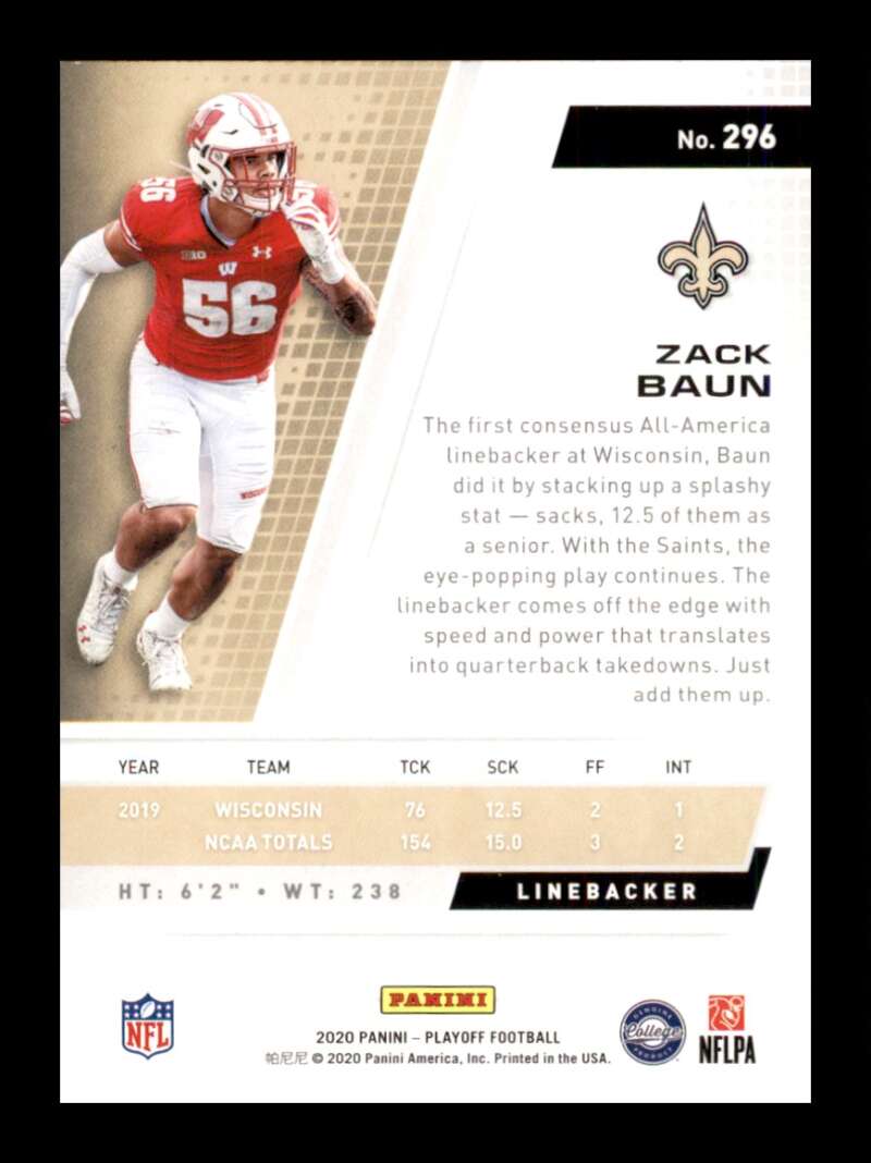 Load image into Gallery viewer, 2020 Panini Playoff Zack Baun #296 Rookie RC Image 2
