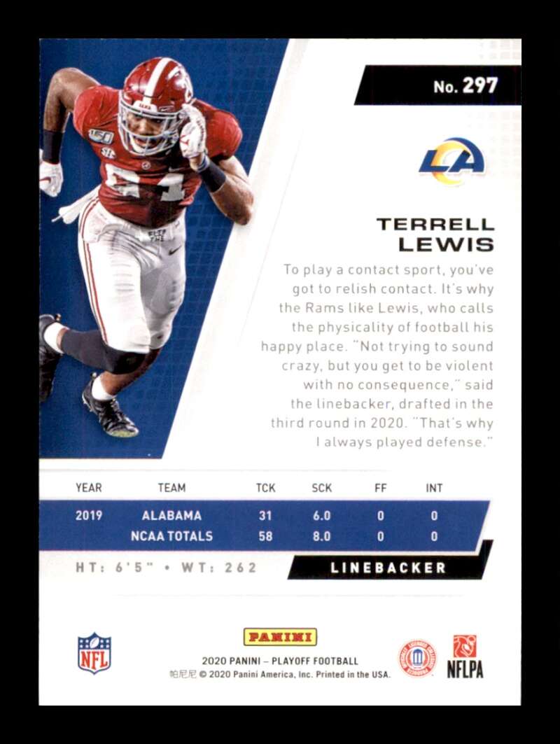 Load image into Gallery viewer, 2020 Panini Playoff Terrell Lewis #297 Rookie RC Image 2
