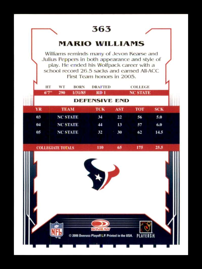 Load image into Gallery viewer, 2006 Score Mario Williams #363 Rookie RC Image 2
