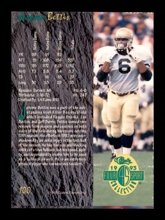 1993 Classic Four Sport Jerome Bettis