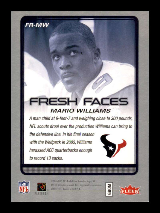 2006 Fleer Fresh Faces Mario Williams