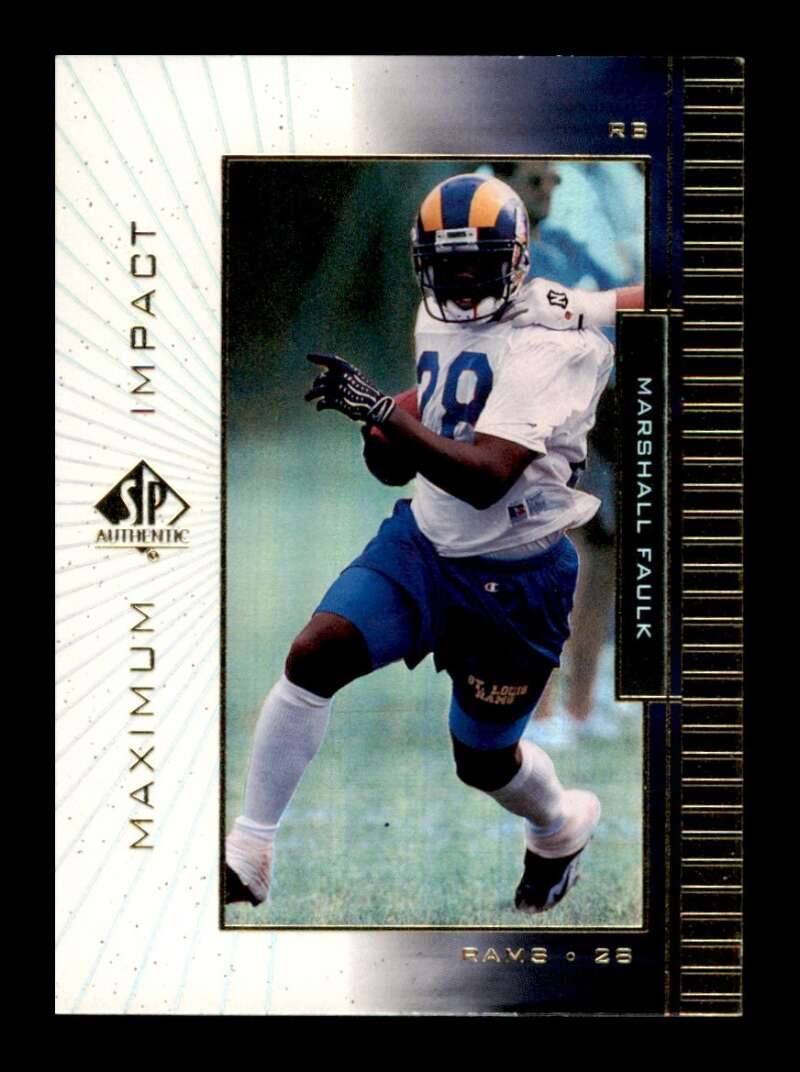 Load image into Gallery viewer, 1999 SP Authentic Maximum Impact Marshall Faulk #MI-3 Image 1
