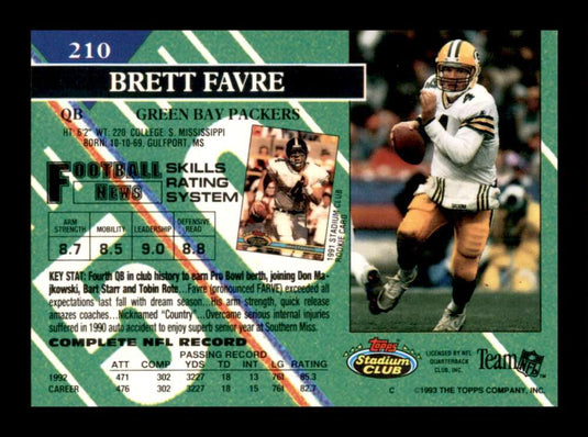 1993 Topps Stadium Club Brett Favre 