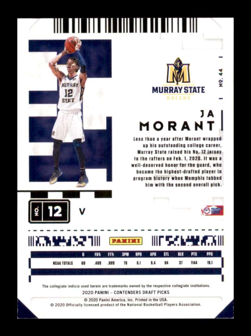 Load image into Gallery viewer, 2020-21 Panini Contenders Draft Ja Morant #44 Image 2
