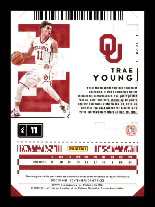 2020-21 Panini Contenders Draft Trae Young