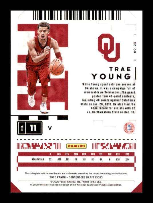 2019-20 Panini Contenders Draft Red Trae Young 