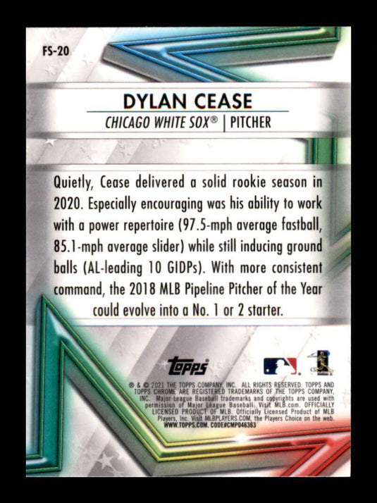 2021 Topps Chrome Future Stars Dylan Cease 