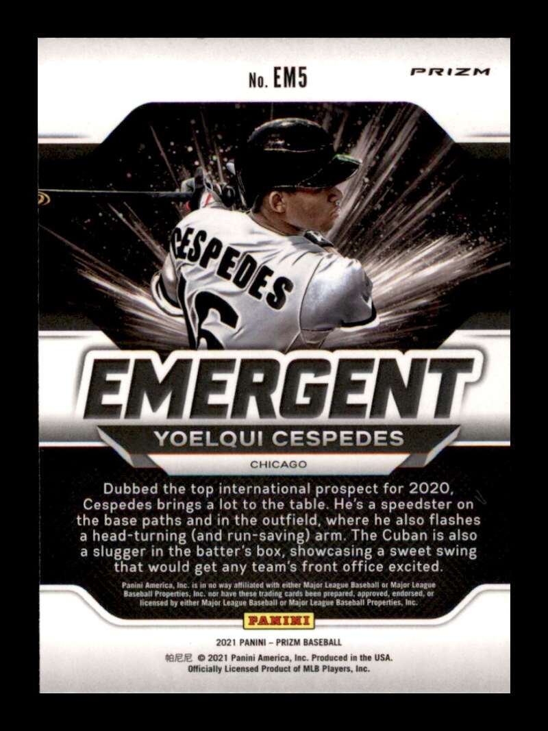 Load image into Gallery viewer, 2021 Panini Prizm Emergent Silver Prizm Yoelqui Cespedes #EM5 Rookie RC Image 2
