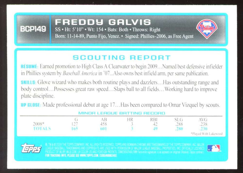 Load image into Gallery viewer, 2009 Bowman Chrome Prospects Freddy Galvis #BCP149 Rookie 1st Bowman Image 2
