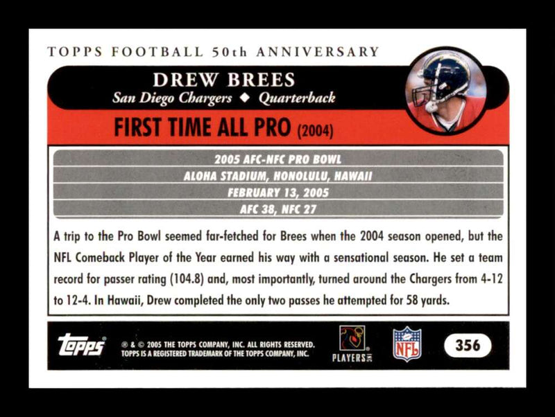 Load image into Gallery viewer, 2005 Topps Drew Brees #356 All Pro Image 2
