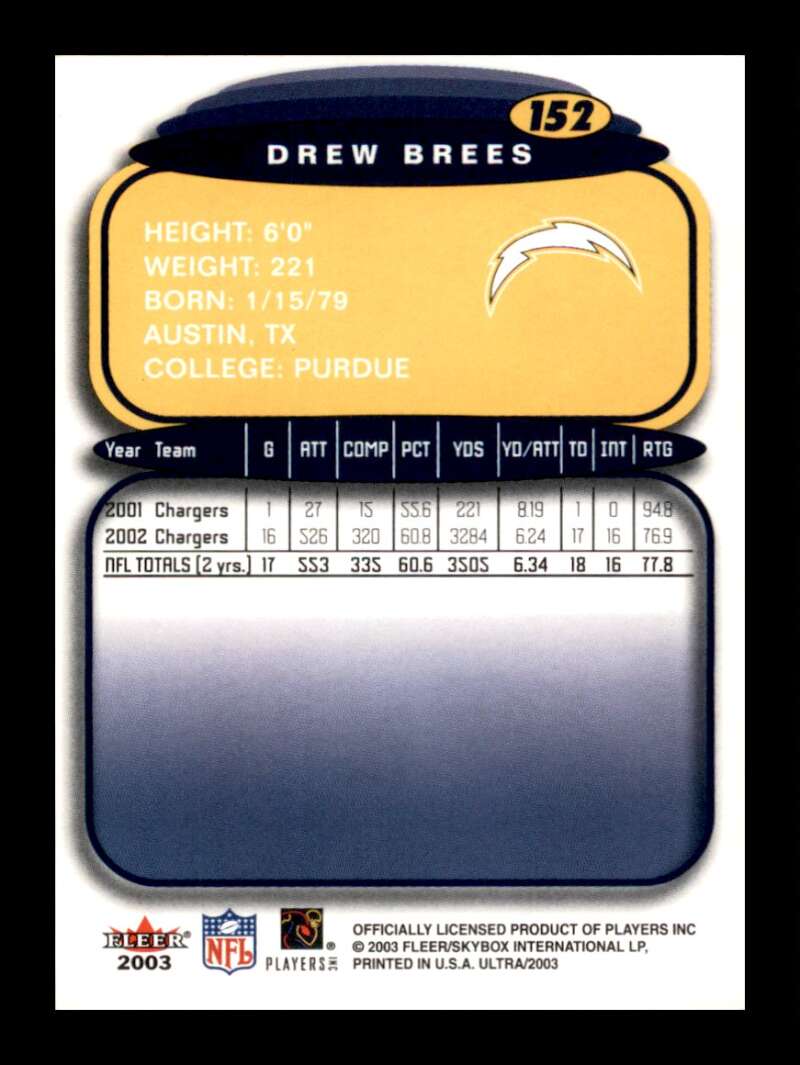 Load image into Gallery viewer, 2003 Fleer Ultra Drew Brees #152 Image 2
