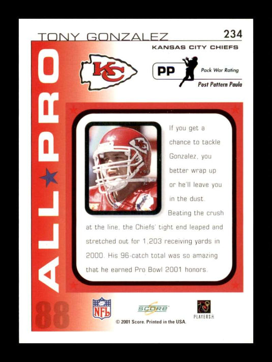 2001 Score Tony Gonzalez