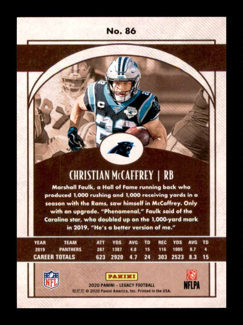 Load image into Gallery viewer, 2020 Panini Legacy Christian McCaffrey #86 Image 2
