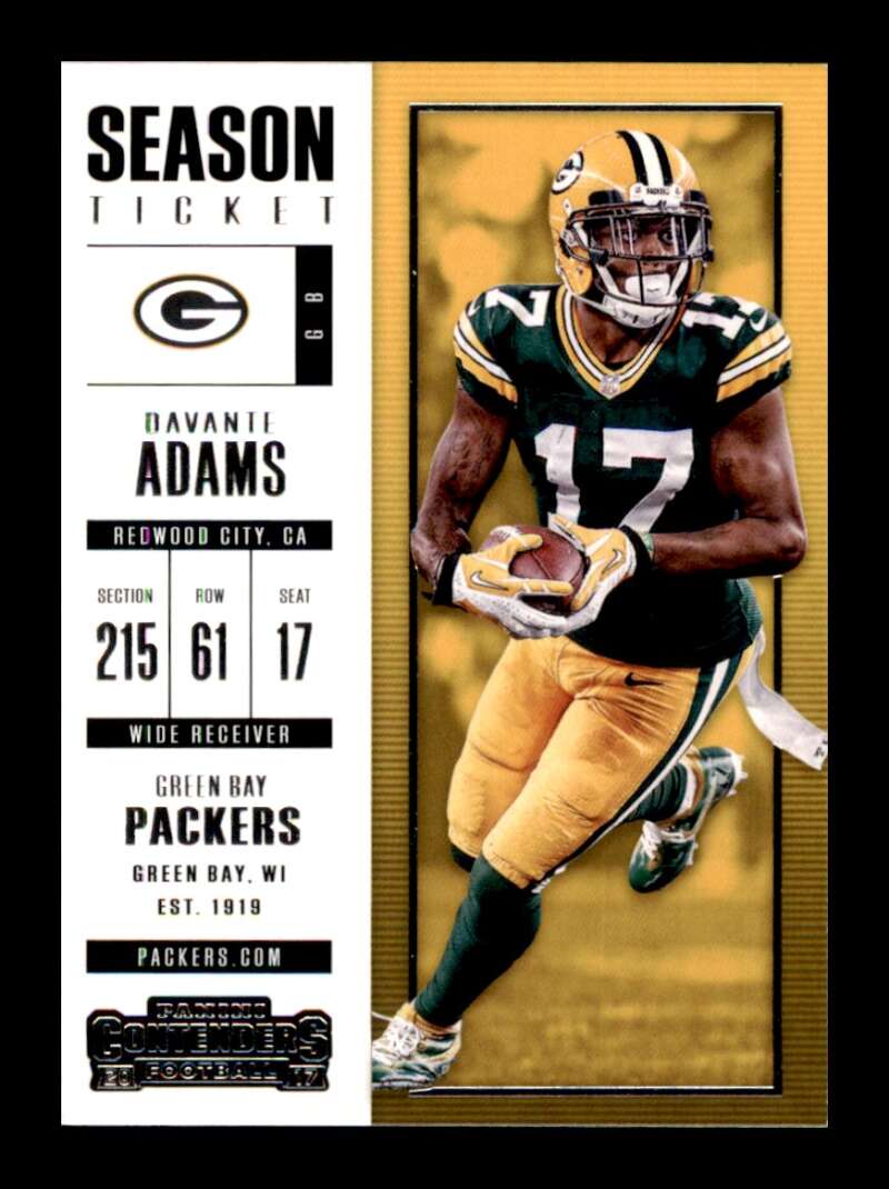 Load image into Gallery viewer, 2017 Panini Contenders Davante Adams #33 Image 1
