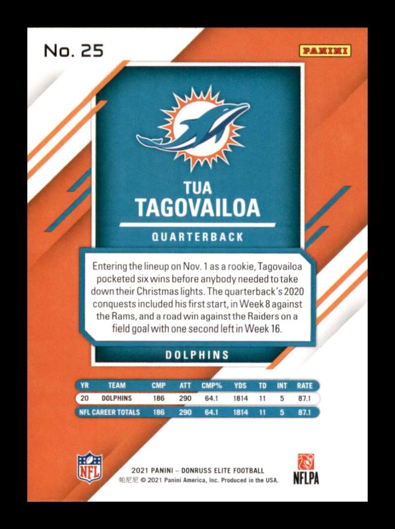 Load image into Gallery viewer, 2021 Donruss Elite Tua Tagovailoa #25 Image 2
