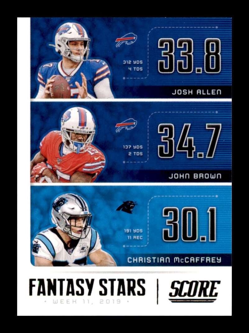 Load image into Gallery viewer, 2020 Score Fantasy Stars Christian McCaffrey Josh Allen #FS-JJC Image 1
