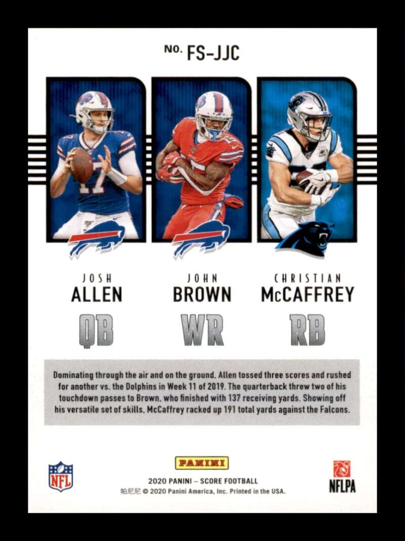 Load image into Gallery viewer, 2020 Score Fantasy Stars Christian McCaffrey Josh Allen #FS-JJC Image 2
