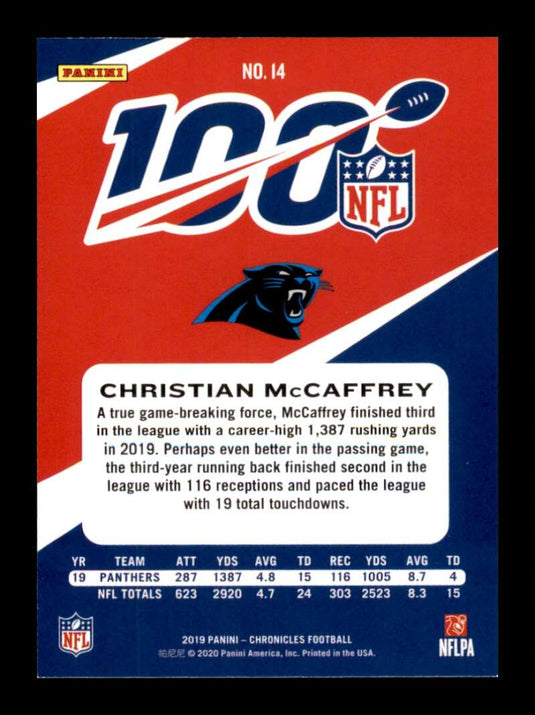 2020 Panini Chronicles Christian McCaffrey