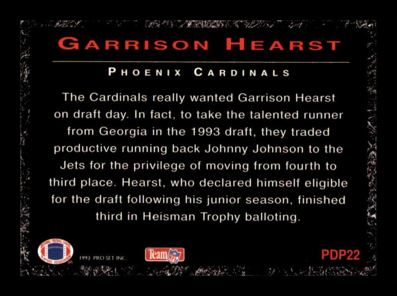 Load image into Gallery viewer, 1993 Pro Set Power Draft Pick Garrison Hearst #PDP22 Rookie RC Image 2
