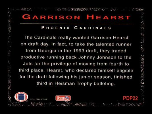 1993 Pro Set Power Draft Pick Garrison Hearst 