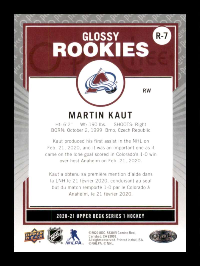 Load image into Gallery viewer, 2020-21 Upper Deck Glossy Rookies Martin Kaut #R-7 Rookie RC Image 2
