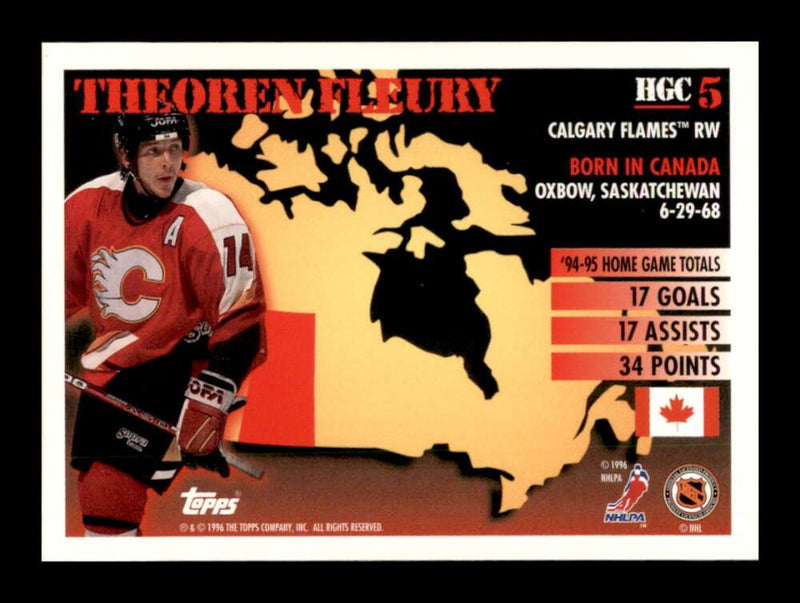 Load image into Gallery viewer, 1995-96 Topps Home Grown Canada Theoren Fleury #HGC5 Image 2
