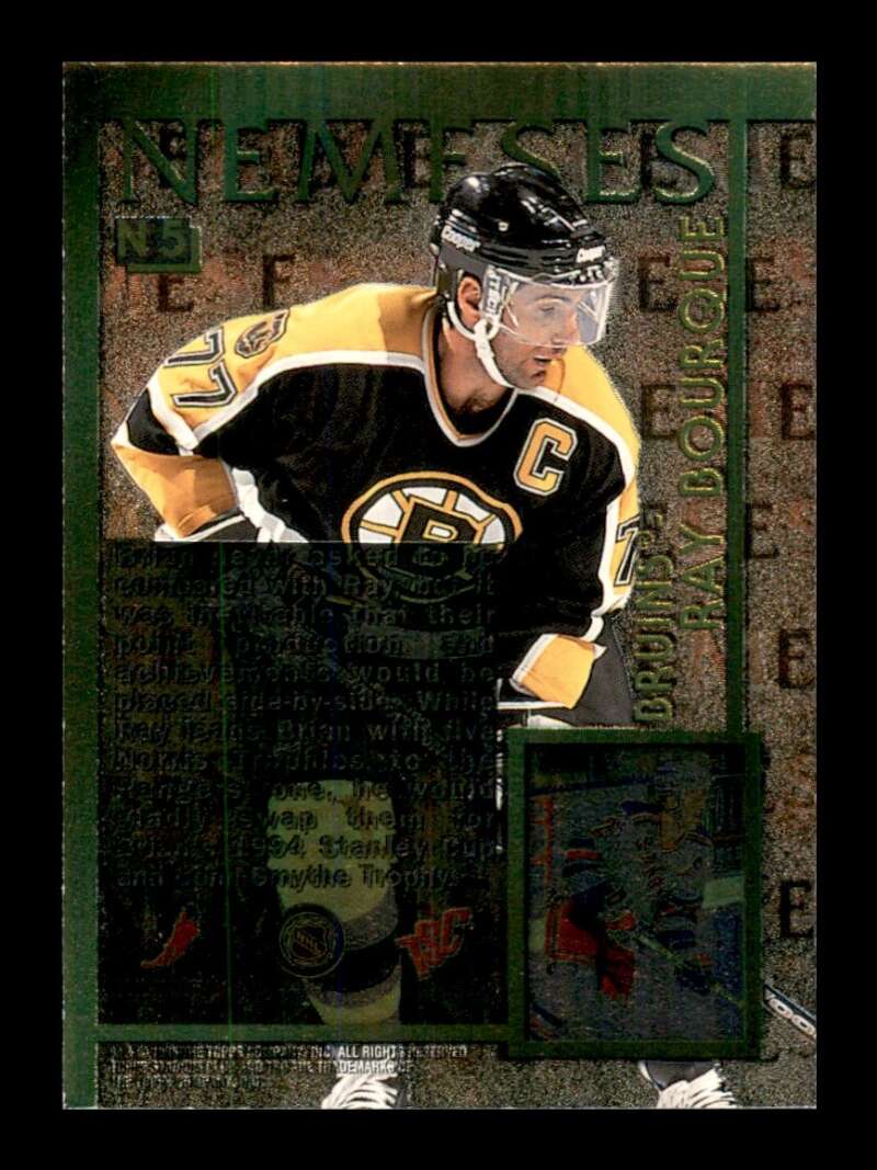 Load image into Gallery viewer, 1995-96 Topps Stadium Club Nemeses Brian Leetch Ray Bourque #N5 Image 2
