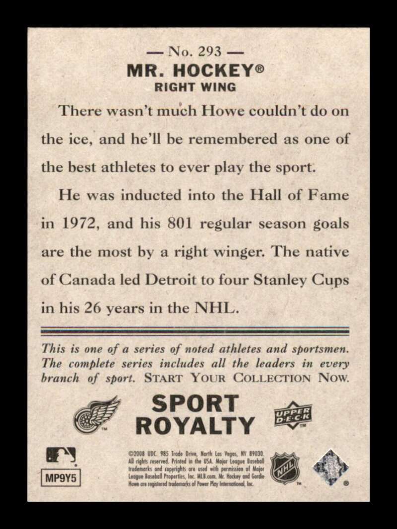 Load image into Gallery viewer, 2008 Upper Deck Goudey Sports Royalty Gordie Howe #293 Mr. Hockey Image 2
