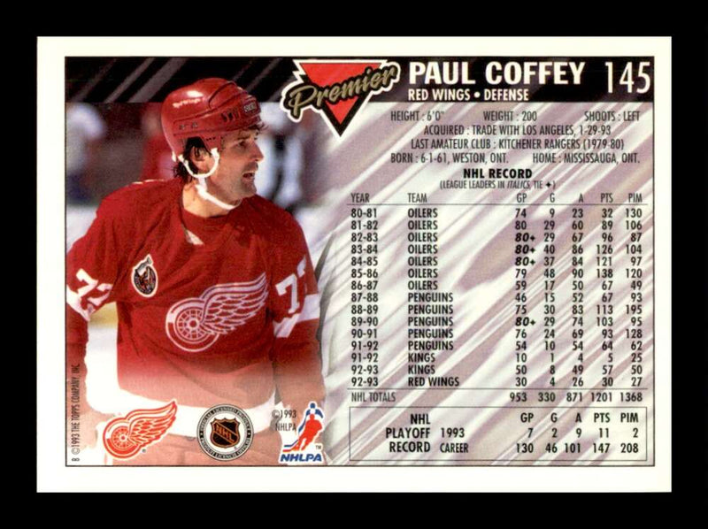 Load image into Gallery viewer, 1993-94 Topps Premier Paul Coffey #145 Image 2
