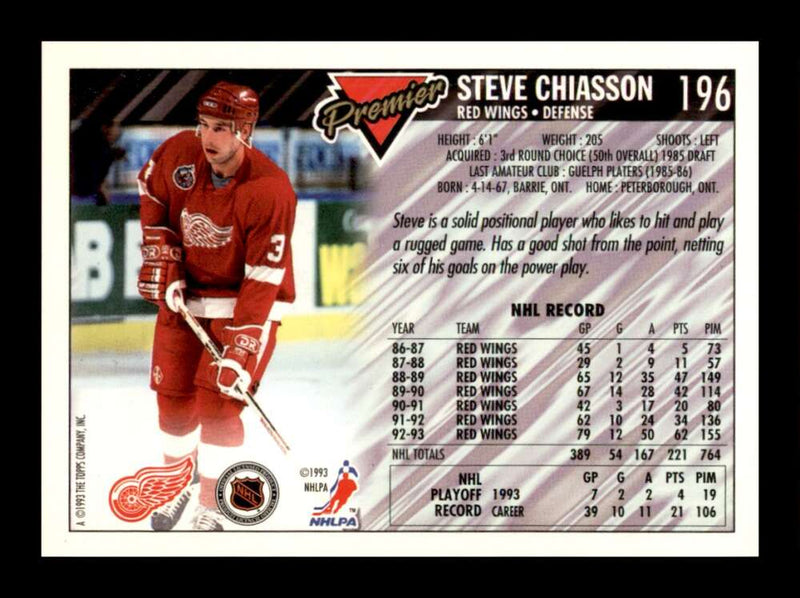 Load image into Gallery viewer, 1993-94 Topps Premier Steve Chiasson #196 Image 2
