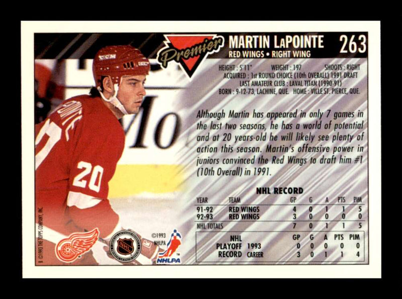 Load image into Gallery viewer, 1993-94 Topps Premier Gold Martin Lapointe #263 Image 2
