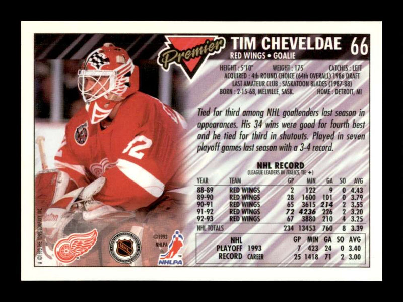 Load image into Gallery viewer, 1993-94 Topps Premier Gold Tim Cheveldae #66 Image 2
