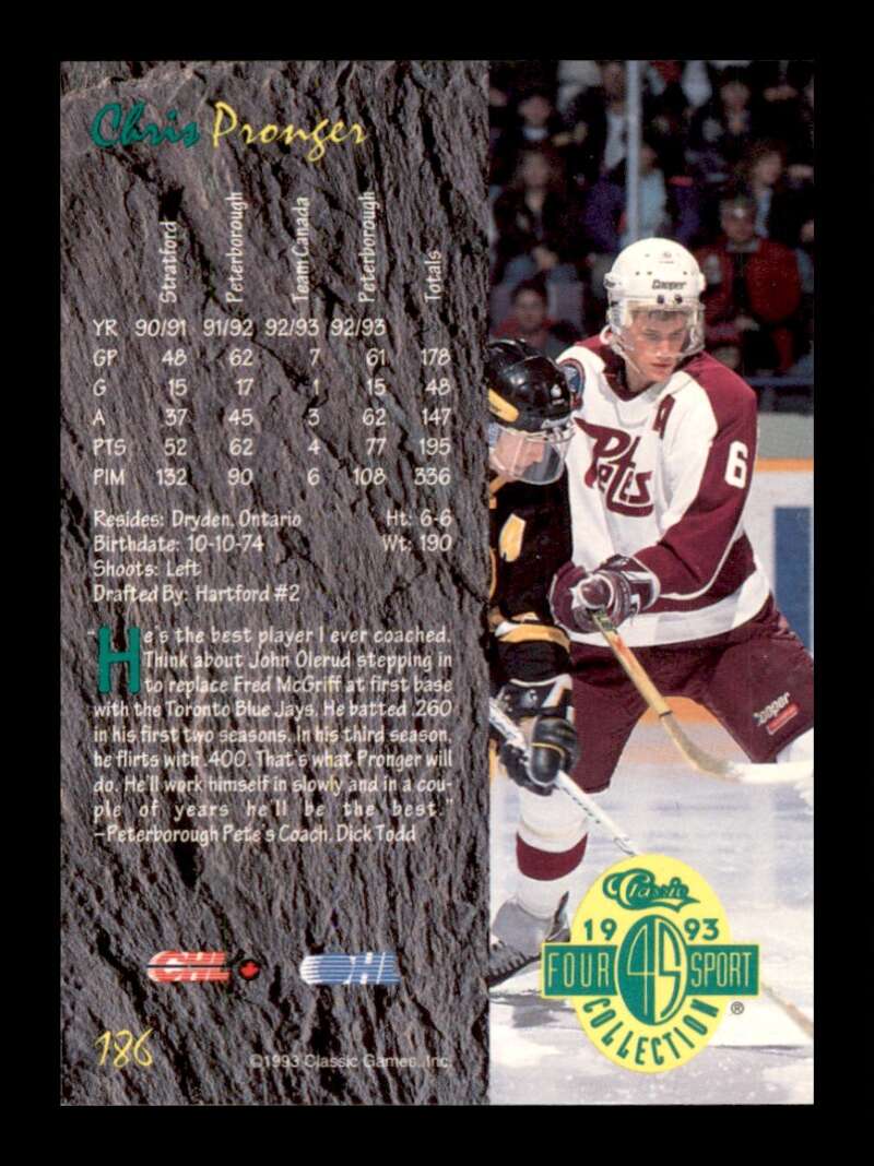 Load image into Gallery viewer, 1993 Classic Four Sport Chris Pronger #186 Rookie RC Image 2
