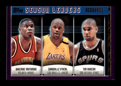 2000-01 Topps Mutombo Shaquille O'Neal Duncan 